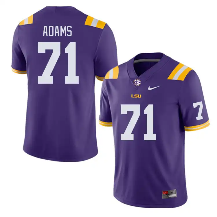 Men's LSU Tigers Tyree Adams #71 Purple NCAA Football Jersey